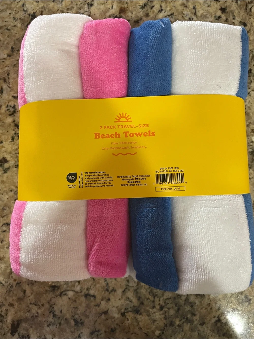 Sun Squad Blue & Pink Stripe Beach Towels - 2 Pack